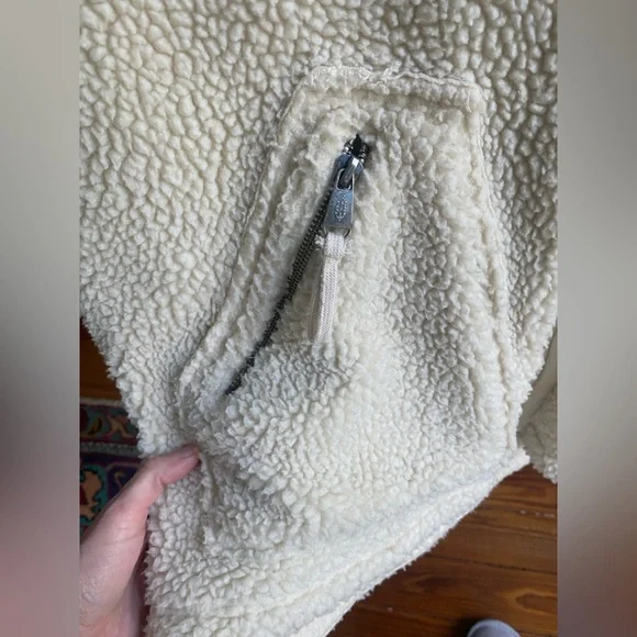 FP Movement by Free People Oversized Cream Teddy Zip Jacket - Picture 9 of 14